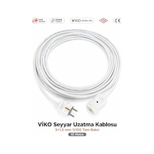 Viko Viko Seyyar Uzatma Kablosu 10m 10 Metre 3x1.5 Mm %100 Bakır Öznur Kablo Viko Erkek Dişi Fiş Klemens Terminalli Topraklı Tse Ce Belgeli 10 M