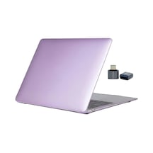 Apple MacBook Uyumlu Pro Kilif 16.2 İnc M5 M4 M3 M2 M1 Kristal Parlak Tpu Şeffaf Ultra İnce Darbe Çizik Koruyucu Sert Kapak Açık Lila