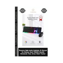 Oyuncu Rgb Işıklı Kablolu Q Klavye Ve Mouse Seti Tmk03 Renkli Donanım Yazı Aracı Hızlı Tuşlar