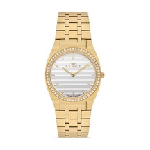 Ferro Quartz Çelik Altın Rengi Gümüş Kadran 32 Mm Kadın Kol Saati