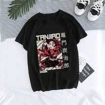 Noıssey Kırmızı Etiket Gala Unisex Demon Slayer T-shirt Model4436 17153 Siyah