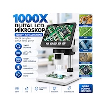Luve Store 1000x Dijital Mikroskop 4.3 İnç Lcd Ekran 1080p Led Işıklı Usb Bağlantılı Masaüstü Mikroskop