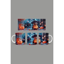 Cadılar Bayramı - Halloween Temalı Kupa Hediyelik Sunumluk Çeyizlik Kahve Fincanı Model 1577