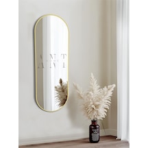 Model Alfa Dekoratif Ayna Duvar Aynası Konsol Aynası Mdf Elips Ayna 120x50 120 X 50 Gold