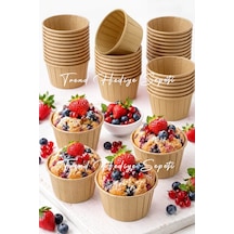 Trend Hediye Sepeti 50'li Kraft Muffin Cupcake Kalıbı Kek Kapsülü Naturel Kek Kalıbı , Safari Konsept , Airfryer Uyumlu