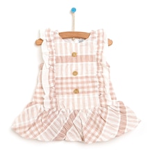 HelloBaby Basic Kız Bebek Düğmeli Fırfırlı Elbise Kız Bebek
