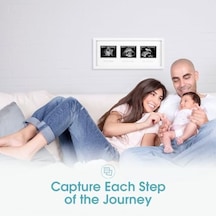 Pearhead 87038 Trimester Sonogram Frame Deluxe, Fotoğraf Çerçevesi İçin Üç Ultraschallaufnahmen, Beyaz Açık Gri