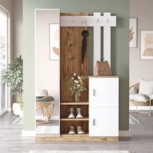 Yurudesign Roger Vestiyer Portmanto Ayakkabılık Çam-Beyaz