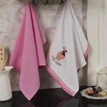 Maxstyle Pamuk Mutfak Havlusu 40x60 Cm 2li Beyaz-pembe Çok Renkli