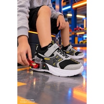 Muggo Drift Garaj Tabanlı Çift Metal Arabalı Cırtlı Ve Bağcıklı Günlük Erkek Çocuk Sneaker Spor Ayakkabı Gri