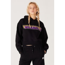 Wrangler Regular Fit Normal Kesim Siyah Kadın Kapüşonlu Sweatshirt W232302001 Siyah