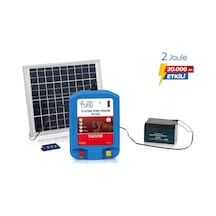 Puhu Ecos Eko Güneş Enerjili Elektrikli Çit Cihazı 2 Joule 20w Panel + 12v/14ah Jel Akü