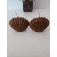 2'li Kahverengi Mini İstiridye Deniz Kabuğu 1. Kalite Doğal Mum