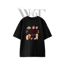 Thewert Rodeo Cowboy 1 Tasarım Baskılı Ünisex Siyah Oversize T-shirt
