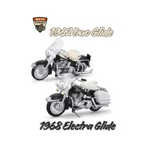 1:18 Harley Davidson 1962 Duo Glide 1968 Electra Glide 2'li Set Metal Gövde, Koleksiyonluk