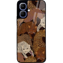 İnfinix Smart 10 Leoparlar Tasarımlı Glossy Telefon Kılıfı Çok Renkli