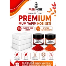 Premium Mum Yapım Hobi Seti - Parafin Wax 250 Gr - 2'li Toz Mum Boyası Seti - Kırmızı, Turuncu Bkfabpw2502kt Karışık