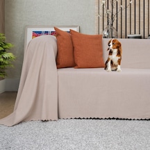 Ayrex Koltuk Örtüsü Şönil Kaymaz Çift Taraflı Çekyat Örtüsü Koltuk Şalı 175x300 - Camel Genel