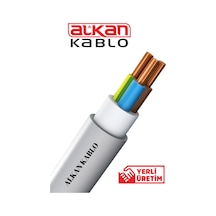 3x2,5 Mm² Nvv Nym Kablo Gri %100 Bakır 15 Metre