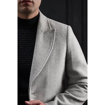 Advante Slimfit Kırlangıç Yaka Düğme Kapamalı Erkek Kaşe Kaban 001