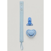 Joyous Mom & Kids Muslin Emzik Askısı, Plastik Klips Mavi 10'li Paket