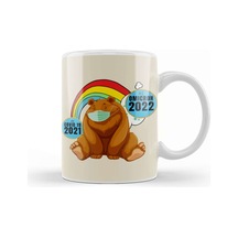 Sarcasm Funny Vintage Bear Saying Covid Hi Omicron Virus 2022 Kupa Bardak Porselen No13896 Karışık
