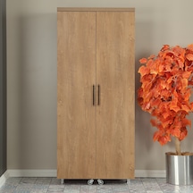 Pasific Home Guzzo Tekerlekli Kiler Çok Amaçlı Erzak Dolabı 80 cm Koyu Meşe
