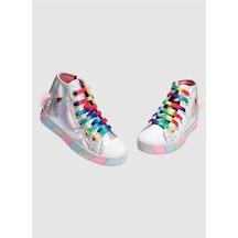 Unicorn Hologram Ortopedik Kız Sneakers Gri