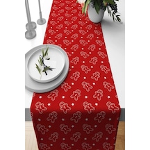 Kırmızı Christmas Desen Premium Masa Örtüsü Runner Rnr557n11