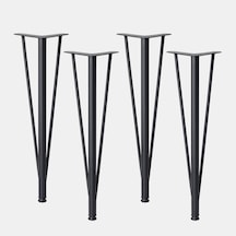 Üçgen 4 Adet Siyah 71 Cm Metal Masa Sehpa Ayağı Dayanıklı Mobilya Destek Yükseltici Ayak Modern 6395751