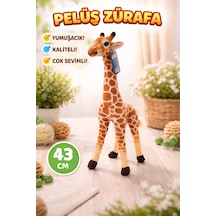 Peluş Zürafa 43 Cm Yumuşak Dokulu Sevimli Oyuncak Kahverengi