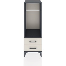 Hyperion Dolap Tek Raflı 2 Çekmeceli Tek Askılı 44x44x134 Antrasit-aytaşı Antrasit