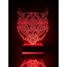 Özel Tasarım Fantastik Kurt 3D Led Gece Lambası Hediyelik Eşya