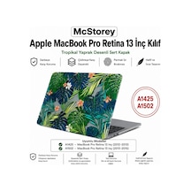 Macbook Pro Retina 13 İnç Kılıf A1425 A1502 Uyumlu Tropikal Yaprak Ve Çiçek Desenli Sert Kapak Hard Case İnce Hafif Laptop Koruyucu R-621 Belirtilmemiş