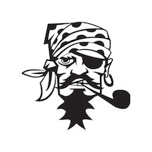 Korsan Adam Folyo Sticker 40cm Uzunluk Siyah
