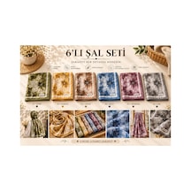 Elisa Gül Desenli Kraş Şal 6 Renk Bir Arada Çok Renkli - 921789497 Çok Renkli