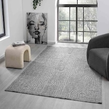Antrasit Gri Geometrik Desenli Yumuşak Halı - Dk623al Antrasit - Gri