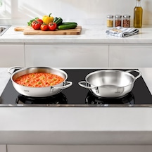 Nehir Silver 4 Parça Paslanmaz Çelik Güveç Tipi Sahan Seti 18-20 Cm Gri
