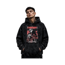 Sevbano Travis Scott Rapper Şarkıcı Baskılı Unisex Oversize Yıkamalı Hood Siyah