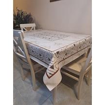 Dora Pano Elyaf Tabanlı Pvc Muşamba - Desenli Silinebilir 120 X 140 Hazır Masa Örtüsü Kmp40 Kahverengi