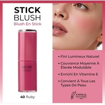 Cosmetics Stick Blush Nemlendirici Yumuşak Stick Allık - 40 Ruby Çok Renkli