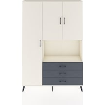 Arges Dolap 6 Raflı 3 Çekmeceli 3 Kapaklı 132x30x195 Aytaşı-aytaşı/antrasit Aytası/antrasıt