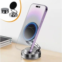Vakumlu Manyetik Telefon Tutucu - Güçlü Vakum 360 Döner Araç İçi Telefon Standı, Ultra Sabit Manyetik Destekli Mobil Cihaz Aparatı Çok Renkli
