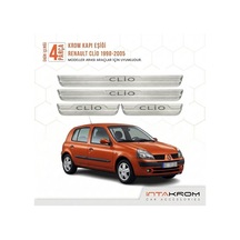 Renault Clio 1998-2005 Uyumlu Satine Krom Kapı Koruma Eşiği 4 Par