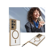 Samsung Galaxy  Uyumlu  S25 Ultra Kılıf Enka Magsafe Silikon Kılıf - Desert