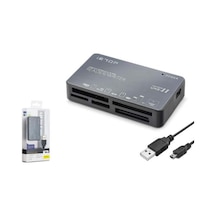 İetop C208 Usb All İn One Kart Okuyucu Cf Sd Microsd Ms Uhs-ıı 480 Mbps Alüminyum Gri