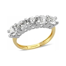 14 Ayar Altın 5 Taş Yüzük Swarovski Taşlı 285798573
