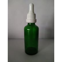 50Ml Cam Yeşil İnce Damlalıklı Kilitli Kapak Beyaz (10 Ad...