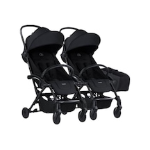 Connect³ İkiz Bebek Arabası / Black - Black & Yan Düzenleyici Çanta Hediyeli