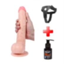 Lilitu Shop 28 Cm Belden Bağlamalı Realistik Dildo Penis Set